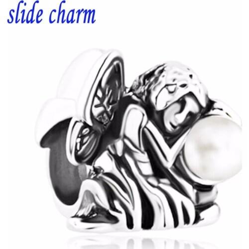 Slide charm Free shipping Europe and the new listing sleep angel religious amulet charm beads fit Pandora bracelet
