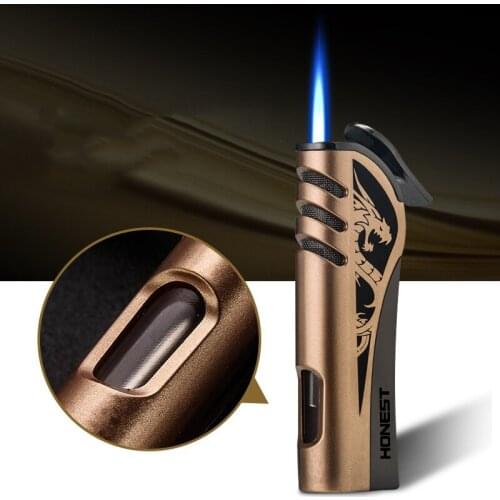 Honest Torch Jet Dragon Lighter Windproof Blue Flame Gas Butane Lighter Inflatable 1300C Cigarette Cigar Lighter Gadgets for Men