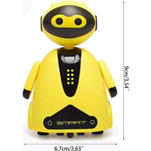 Inductive Electric Robot with LED Light Auto-Induction Car Follow Black Line Toy Y4UD