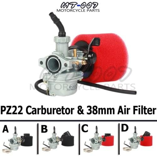 Engine PZ22 22mm Carburetor & 38mm Air Filter For Keihin 110cc 125cc KAYO Apollo Bosuer xmotos Kandi dirt/pit bikes monkey ATV