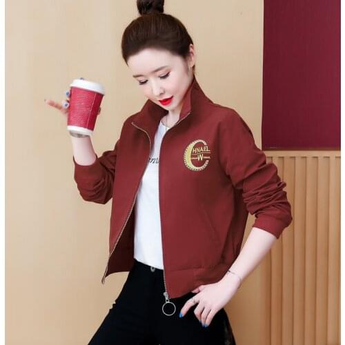 New Korean Fashion Jackets Womens 2021 Autumn Basic Jacket Women Zipper Coats Long Sleeve Thin Bomber Jackets Baseball Clothing