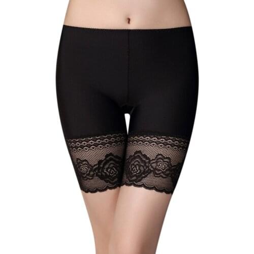 Summer Non-Marking Safety Pants Lace Mid Waist Five-Point Anti-Glare Under Dresses Undershorts for Women Girl -MX8