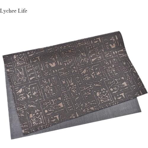 Lychee Life A3 Vintage Egyptian Artificial Leather Garment Fabric DIY Patchwork Clothes Accessories Decoration