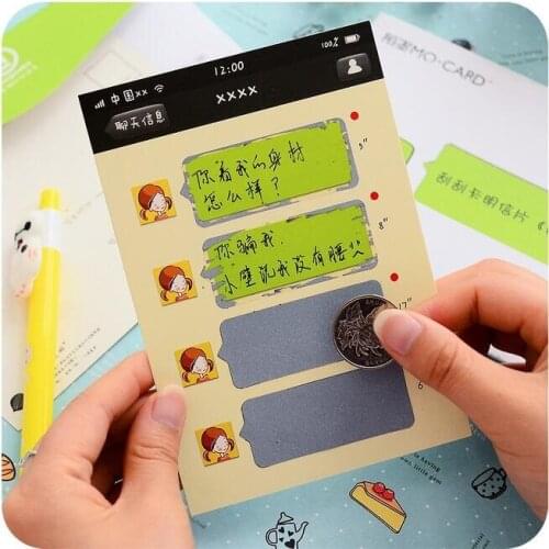Cartoon Wechat design Business Cards+scrach sticker+envelope postcard students DIY card office school supplies