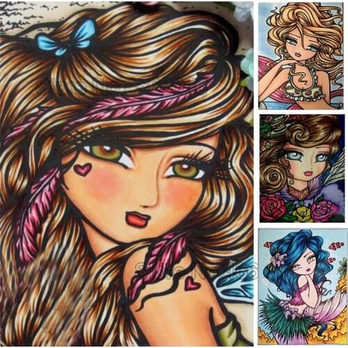 Cartoon girls flowers full drill 5D diy embroidery pattern mosaic diamond painting crafts 3d cross stitch kits room decoration