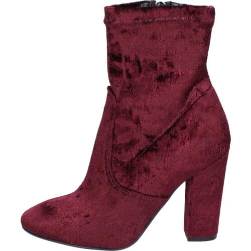 NACREE booties woman burgundy velvet