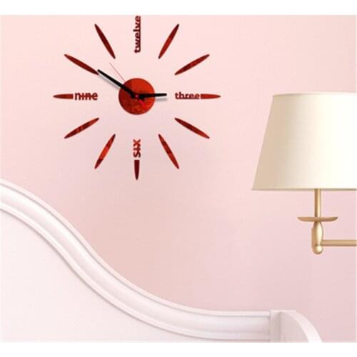 New Wall Clock Clocks Watch Stickers Diy 3d Acrylic Mirror Home Decoration Quartz Balcony/courtyard Needle Modern Hot