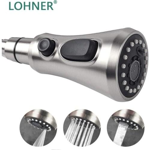 Lohner New Kitchen Faucet Modern Chrome Brushed Kitchen Sink Pull Out Spray Faucet Mixer Tap Water Tap Kitchen Accessories