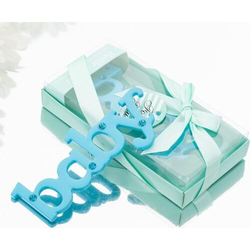 New Creative Gender Reveal Party Supplies Boy Girl Bottle Opener Baby Shower Return Gift Baby Bottle Shape Corkscrew Kids Gift