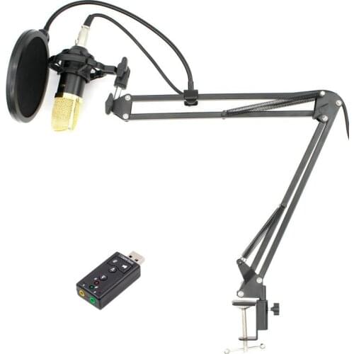 Professional Studio Condenser Microphone bm700 Stand Pop Filter for Computer PC Video Recording BM 700
