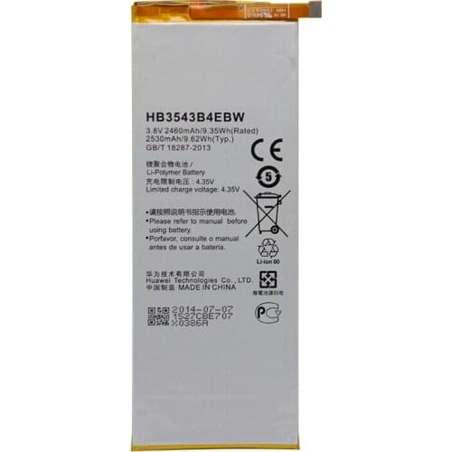 Replacement Battery HB3543B4EBW for Huawei Ascend P7 L07 L09 L00 L10 L05 L11 2460mAh Original antirr Replacement Battery