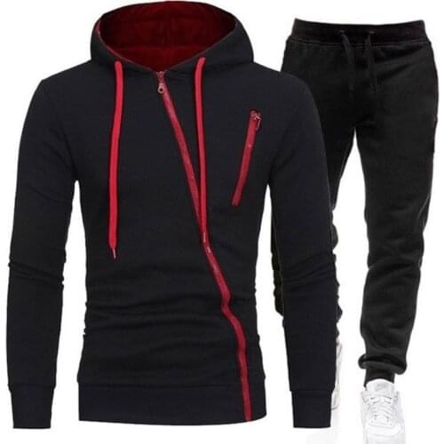 Mens Tracksuit Sportswear Suit Hoodies Pants Spring Autumn Sweatshirt Zipper Casual Sets Jogging Trousers Running Male Clothing