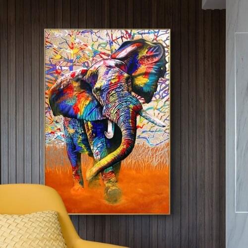 Street Art Graffiti Canvas Art Wall Paintings Posters And Prints Canvas Color Elephant Pictures For Living Room Home Decoration