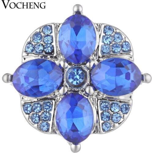 Vocheng Ginger Snap Charms Button Full Bloom Drop Rhinestone 18mm 4 Colors Vn-1775