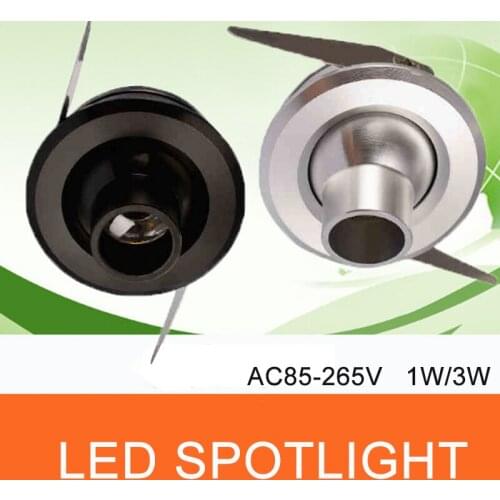 Mini Led Cabinet downlight Led Recessed Spot light Include Led Driver 1W 3W 85-265V for cabinets furnishings parlor bar Showcase