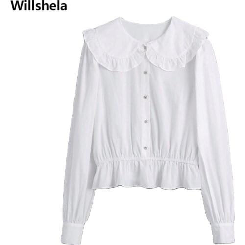 Блузки на пуговицах Willshela China At AliExpress