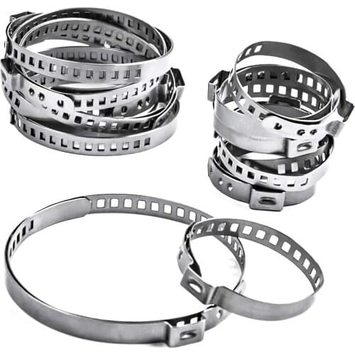 Partsworld CV Boot Clamp 12 Pcs Stainless Steel Universal Adjustable Stainless Steel Drive Shaft CV Boot Clamp