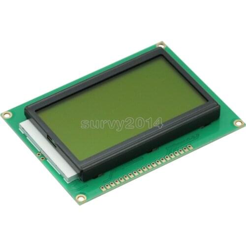 128*64 DOTS Yellow Green LCD module 5V Yellow screen 12864 LCD with backlight ST7920 Parallel port for arduino raspberry pi