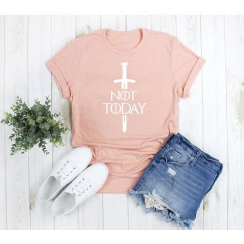 Not Today Christian T-Shirt Unisex Aesthetic Casual Slogan Tee Funny Cotton Graphic Grunge Tops Tumblr Sword Camisetas t shirts