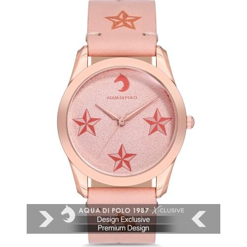 2020 top Brand Luxury Fashion Women 'S Pink Leather Quartz Wristwatches Clock APSV1-A5623-KDPP2 Aqua di Polo 1987