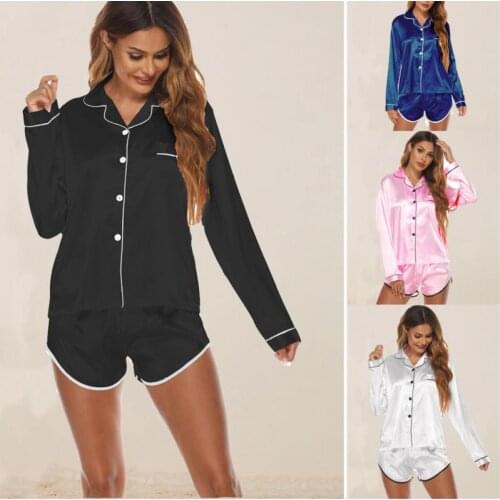Lady Long Sleeve Shorts Housewear Pajamas Suit Women Pyjama Set Summer Thin Loose Casual Elegant Sexy Sleepwear Bridesmaid