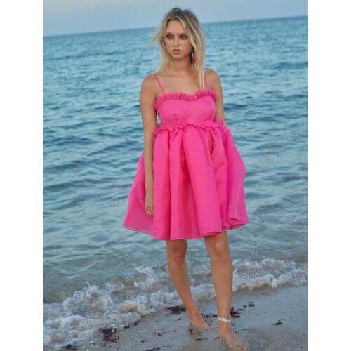 2019 Lace V neck Sleeveless Beach Dress Women Summer Sexy High Waist Pleated Dress Casual Party Club Mini Dress vestidos