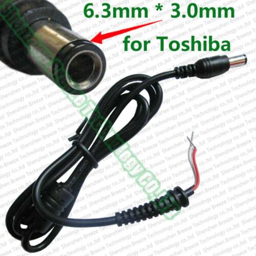 100pcs Factory direct supply A+ quality 6.3x3.0mm 6.3 3.0mm Repair DC Plug Connector with Cable For Toshiba AC Laptop Cord