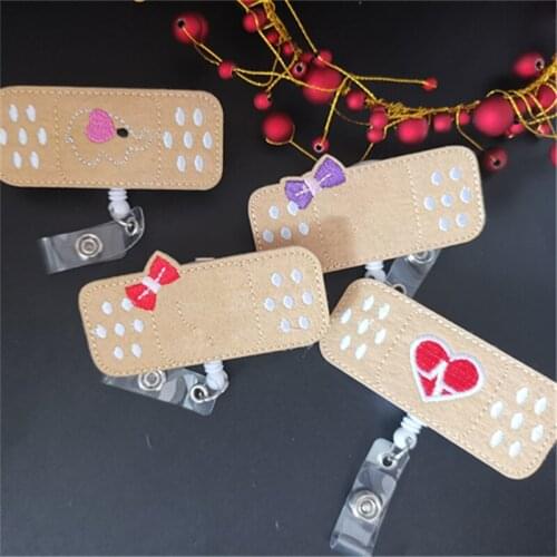 2020 Fashion Bandage Style Retractable Nurse Cloth Badge Reel Clip Cute Elephant Students ID Card Badge Holder Anti-Lost Clip