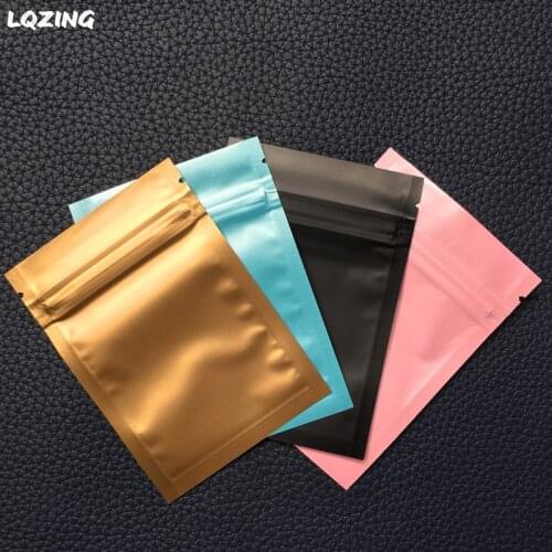 40pc Small Aluminum Foil Ziplock Packing Bag Matte/Pearl Self Seal Powder Packaging Bag Food Smell Proof Zip Lock Bags 15 Colors