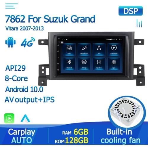 API 29 6GB+128GB For Suzuki Grand Vitara 3 2005 2006 2007 2008-2015 Car radio Android 10 gps navigation 5G HZ wifi audio stereo