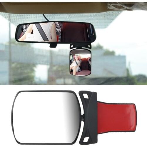 Car Rearview Safety Back Seat Mirror Adhesive Rotatable Adjustable Baby Kids Safety Monitor Car Baby Mirror