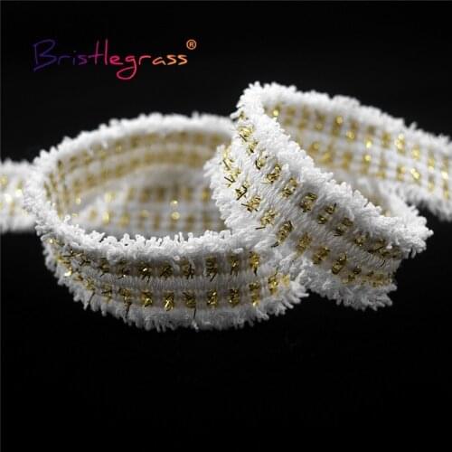 BRISTLEGRASS 1 Yard 3/4" 20mm Glitter Braided Crochet Lace Trim Macrame Chic Ribbon Pillow Hair Clip Headband Dress Sewing Craft