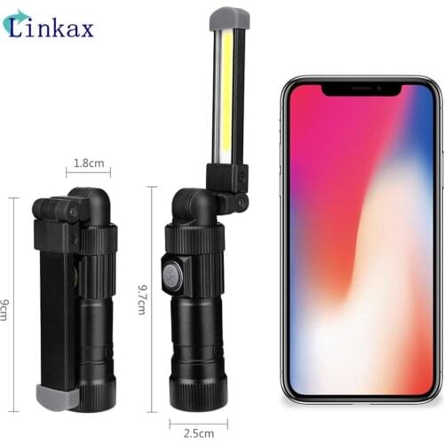 COB Flashlight Torch 5 Modes USB Rechargeable LED Work Light Magnetic COB Lanterna Hanging Pen Lamp For Outdoor Camping