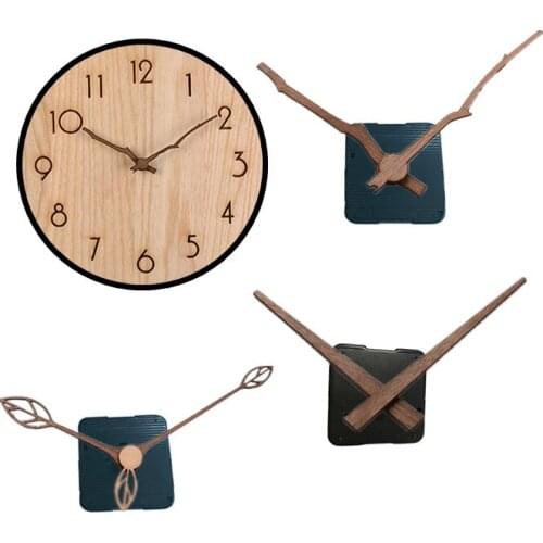 DHL 100sets 3 years warranty Silent large wall Quartz Clock Movement Mechanism Walnut Wooden Hands Repair Tool Parts Kit DIY Set