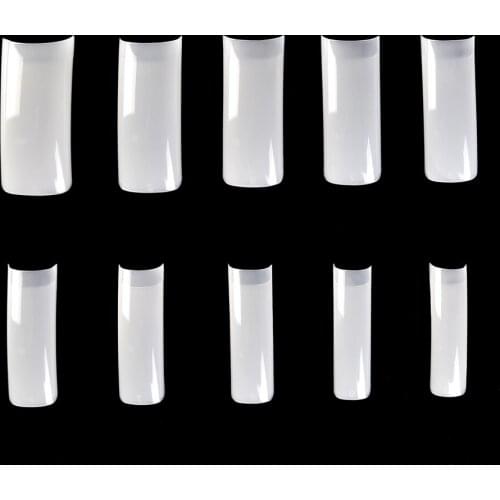 KADS 500 pcs No Crease Long Flat Head Nail Tips Half Cover Nail Tips French Fake Nail Artificial Nail Art Acrylic Manicure Tool