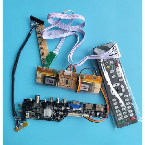 Kit For M190EG01 1280x1024 DVB-T DVB-T2 remote board driver controller digital LED USB HDMI panel monitor VGA AV TV Display
