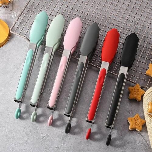 Kitchen Food Tongs Locking Heat-Resistant Non-Slip Silicone Barbecue Tongs Serving Tongs Grill Cooking Clip Kitchen Supplies
