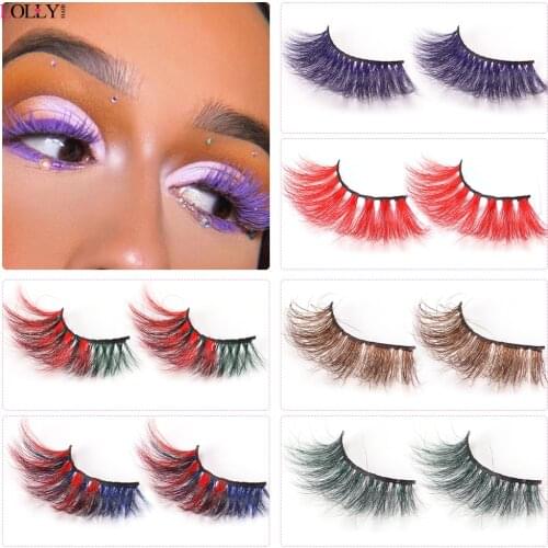 5D Mink Hair False Eyelashes Natural/Thick Long Eye Lashes Wispy Makeup Beauty Extension Tools For Black Women Colored Eyelashes
