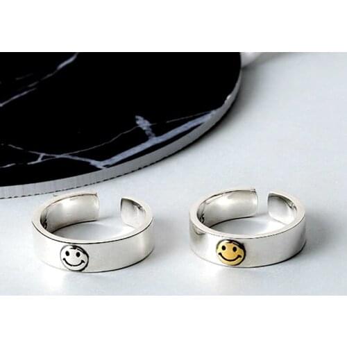 Miuoxion Wholesale Fashion Personality Jewelry Retro Temperament Smiley Ring For Women Feature Namour Charm Gift All Seasons