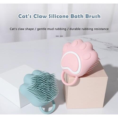 Cartoon Cat Paw Baby Shower Brush Fast Foaming Silicone Scrubbing Artifact Full Body Massage Brush Bathroom Accessory