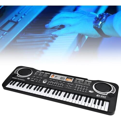 Musical Toys Kids Piano 61-Key Black Electric Digital Key Board Piano Musical Teaching Educational Toys For Kids Music Piano
