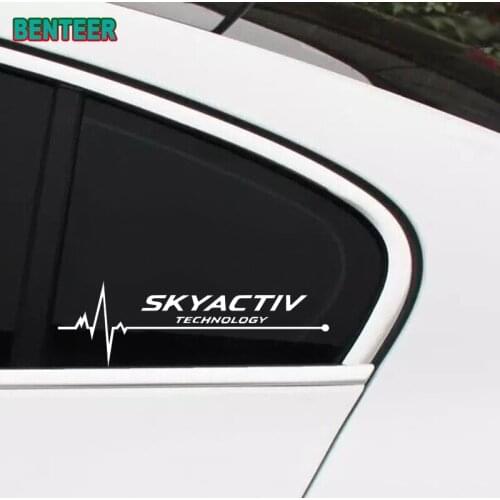 2pcs Decal Sticker car windows sticker For Mazda Skyactiv Technology Logo 3 6 CX 5 CX3 Car Accessories