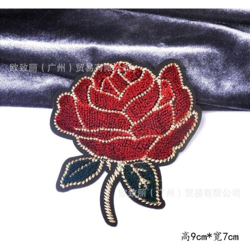 50pcs/lot Embroidery Patches Letters Clothing Decoration Accessories Rose Mapie Leaf Lavender Diy Iron Heat Transfer Applique