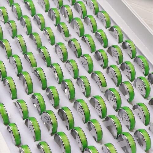 Wholesale Bulk 100pcs/lots Copper Luminous Laser Pinting Rings For Men Women Glow In The Dark Jewelry