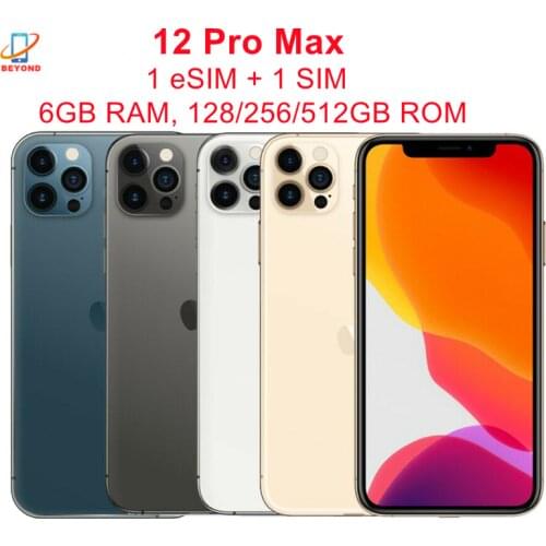 Genuine Apple iPhone 12 Pro Max 6.7" RAM 6GB ROM 128/256/512GB A14 Bionic IOS Face ID NFC Unlocked Original 5G Cell Phone