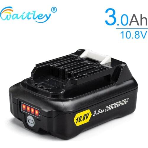 Waitley 10.8V 3.0Ah Rechargeable lithium Battery For Makita 10V or 12V Power Tools 3000mAh BL1040B 1015 BL1020 DF031D TD110D CXT