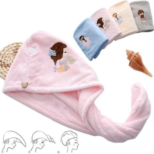 4 Colors Microfibre Hair Drying Towel Wrap Turban Head Hat Cap Shower Dry Microfiber
