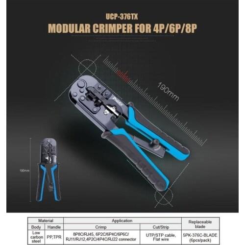 Proskit UCP-376TX three-purpose network crimping pliers professional-grade computer crystal head network cable pliers set