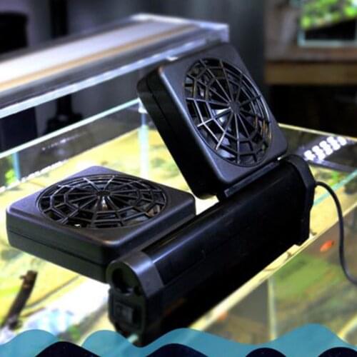 Adjustable Submersible Aquarium Cooling and Cooling Fan Aquarium Cooling Low Noise Radiator with Protection Net 1/2/3/4/5 Head M