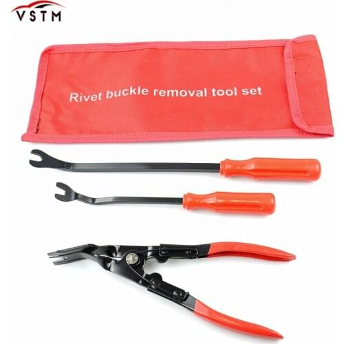 Remover Removal Puller Pry Tool Car Door Panel Trim Upholstery Retaining Tweezer Clip Plier Tool Hand Tool Set